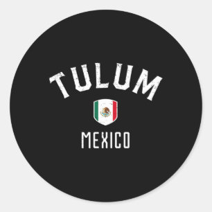 Adesivo Redondo Tulum México - Camiseta Tulum Bandeira Mexicana