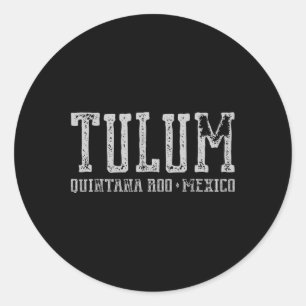 Adesivo Redondo Tulum Mexico - Viagem Mayan Ruins Beaches Vintage
