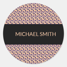 Adesivo Redondo Tumbler Térmico de Padrão Leopardo Queniano Bonito