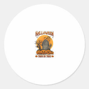 Adesivo Redondo Túmulo de Halloween para Doce ou Travessura Mãos d