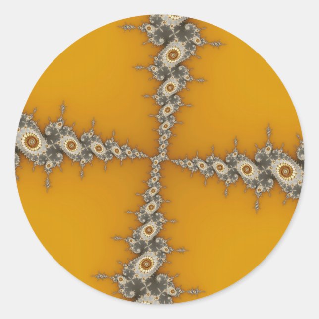 Adesivo Redondo Túnel - Vinheta Fractal (Frente)