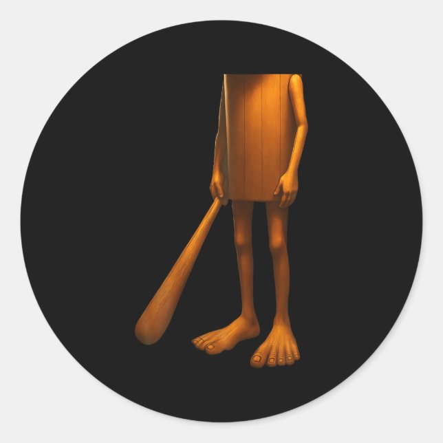 Adesivo Redondo Tung Tung Sahur Itália Brainrot Halloween Co (Frente)