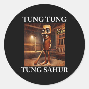 Adesivo Redondo Tung Tung Tung Sahur Itália Brainrot Meme Engraçad