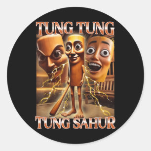 Adesivo Redondo Tung Tung Tung Sahur Itália Brainrot Memória