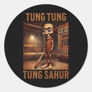 Adesivo Redondo Tung Tung Tung Sahur Itália Brainrot Memória