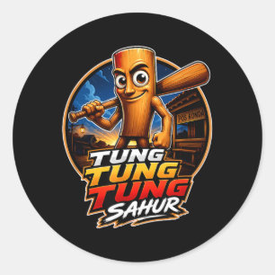 Adesivo Redondo Tung Tung Tung Sahur Meme Presentes Italian Brainr