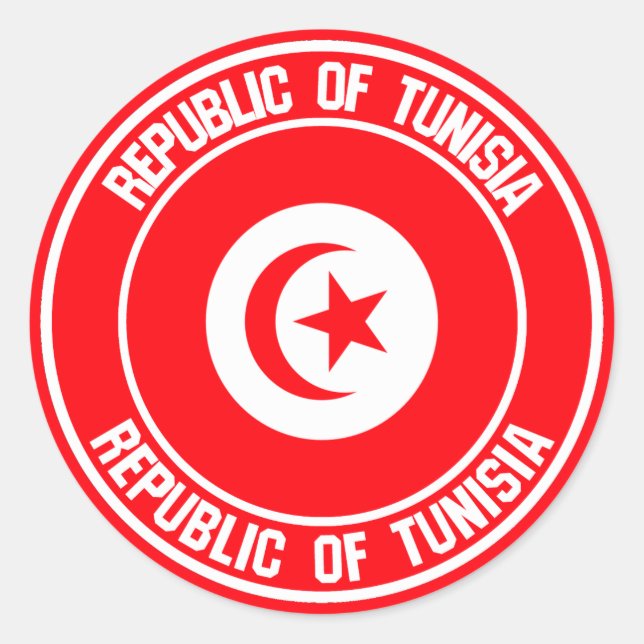 Adesivo Redondo Tunisia Round Emblem (Frente)