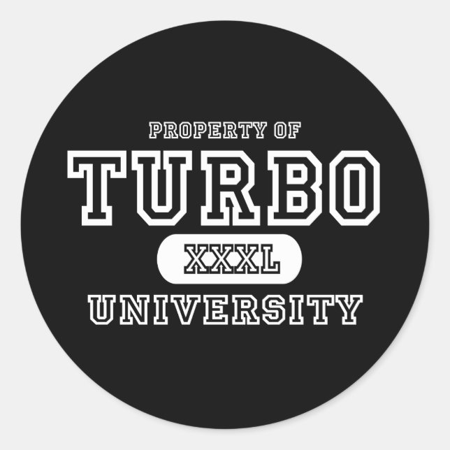 Adesivo Redondo Turbo University Dark (Frente)