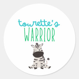 Adesivo Redondo Turirette's warrior aware Stickers Labels