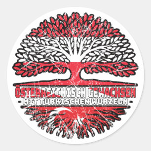 Adesivo Redondo Türkei Türkisch Österreichisch Österreich Baum