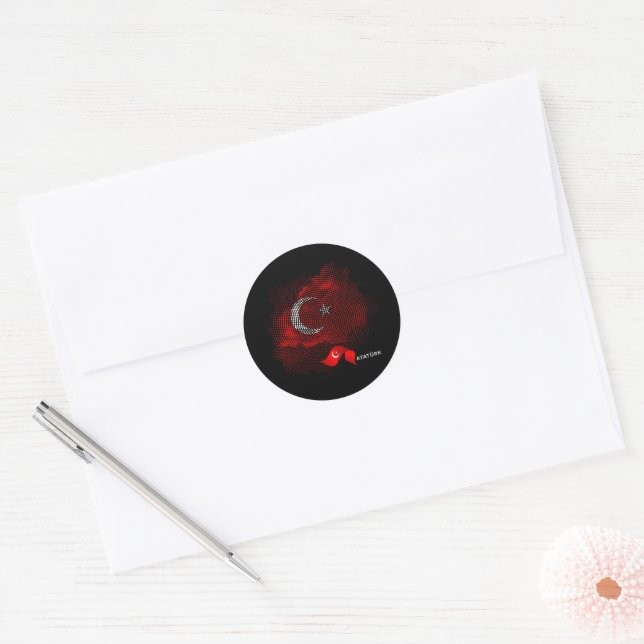 Adesivo Redondo Turkey flag (Envelope)