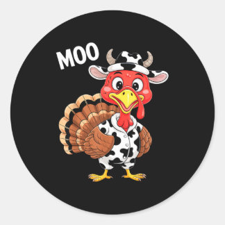 Adesivo Redondo Turkey Moo Shirt Adult Men Women Kids Funny Thanks
