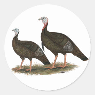 Adesivo Redondo Turkeys East Wild Pair
