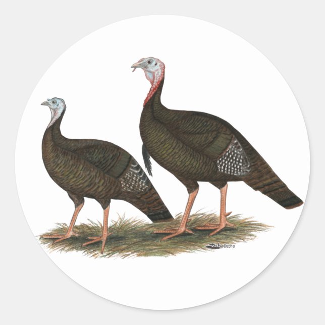 Adesivo Redondo Turkeys East Wild Pair (Frente)