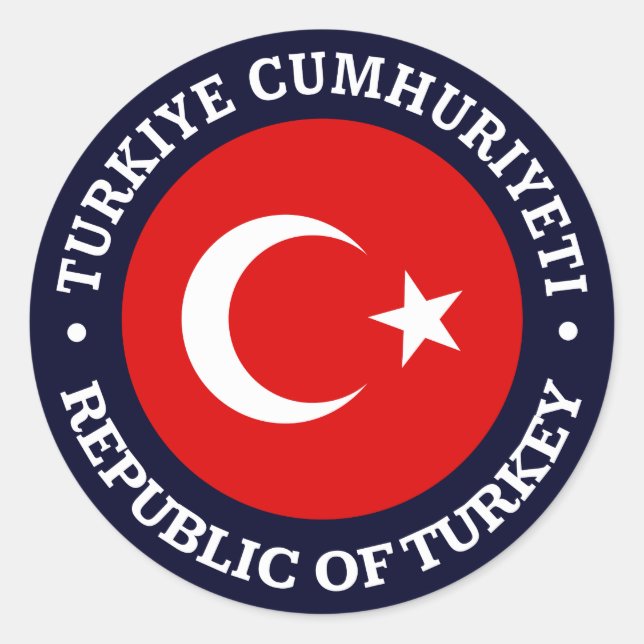 Adesivo Redondo Turkiye Cumhuriyeti (Frente)