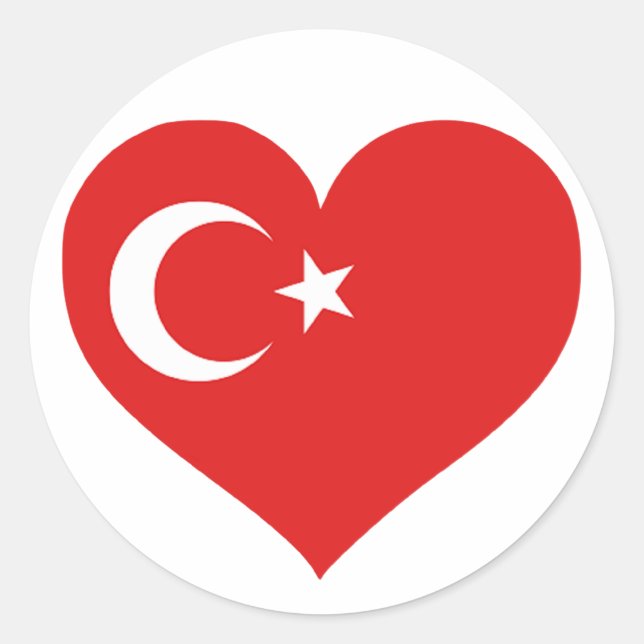 Adesivo Redondo Turkiye Love (Frente)