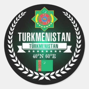 Adesivo Redondo Turkmenistan