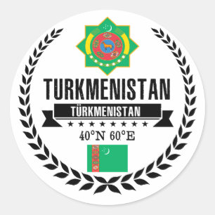 Adesivo Redondo Turkmenistan