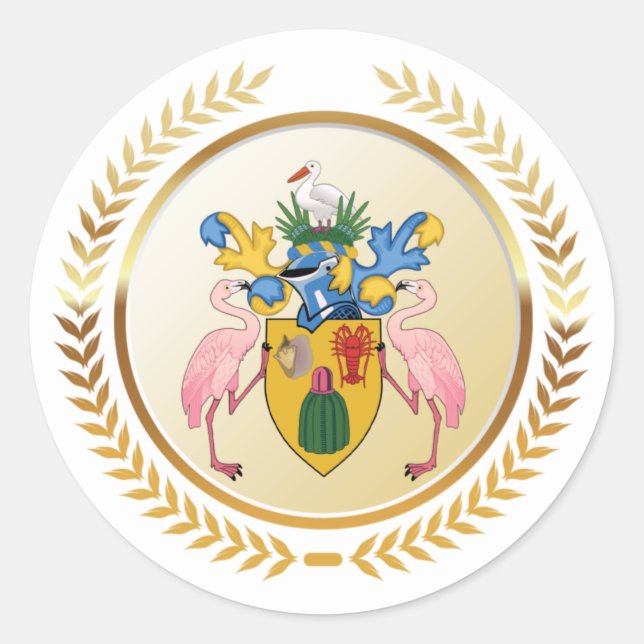 Adesivo Redondo Turks & Caicos Casaco de Armas (Frente)