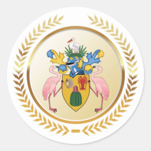 Adesivo Redondo Turks & Caicos Casaco de Armas