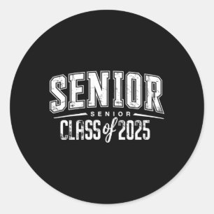 Adesivo Redondo Turma De 2025 Senior 2025 Vintage Formandos Gradua