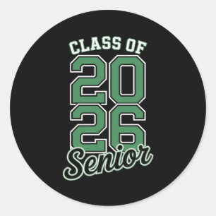 Adesivo Redondo Turma De 2026 Graduado Senior Verde Graduação