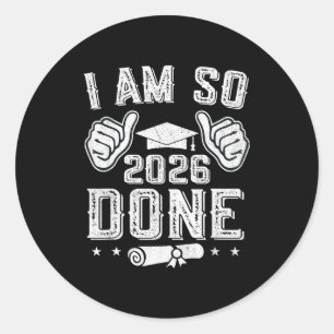 Adesivo Redondo Turma de 2026 já era formatura veterano 202