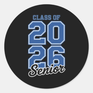 Adesivo Redondo Turma De 2026 Senior Azul Graduação Graduado