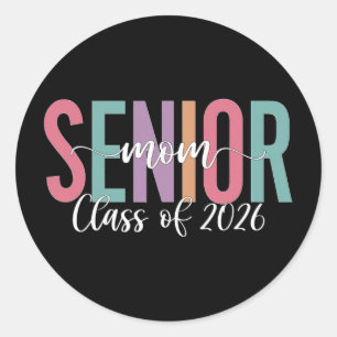 Adesivo Redondo Turma De 2026 Senior Sunrise Mãe Graduação