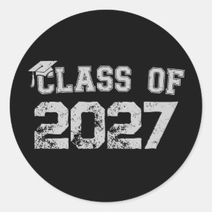 Adesivo Redondo Turma De 2027 Graduação De Veterano 2026 Graduado