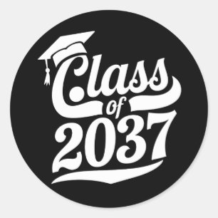 Adesivo Redondo Turma De 2037 Cresça Comigo Graduado Orgulhoso