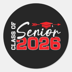 Adesivo Redondo Turma de formandos de 2026 se forma no ensino médi