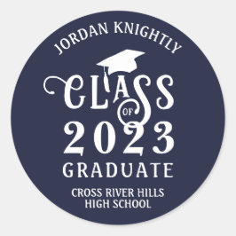 Adesivo Redondo Turma de Formatura do Ano Cor Personalizada