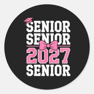 Adesivo Redondo Turma Sênior 2027 Rosa Coquette