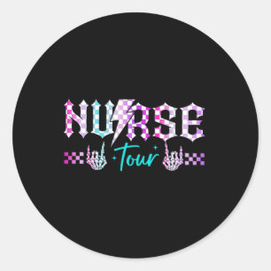 Adesivo Redondo Turnê de Enfermeira Retroativa Em Alguns Dias Eu A