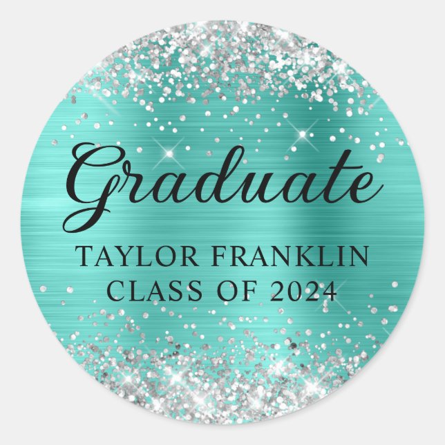Adesivo Redondo Turquesa de relva de Formando 2024 (Frente)