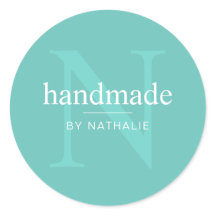 Turquesa Elegante Monograma Feita à Maneira Person