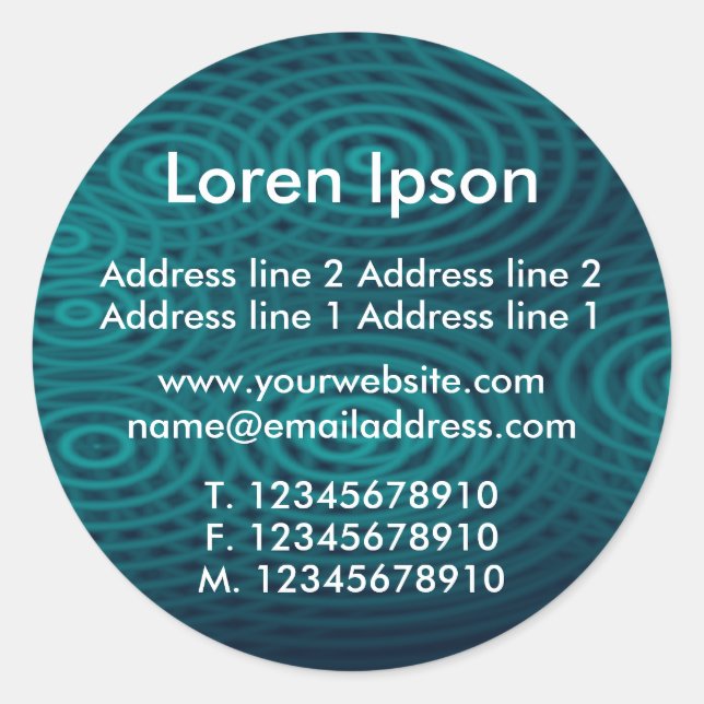 Adesivo Redondo Turquesa Escura Elétrica / Perfil (Frente)