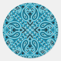 Turquesa Escura Paisley Western Bandana Scarf Impr