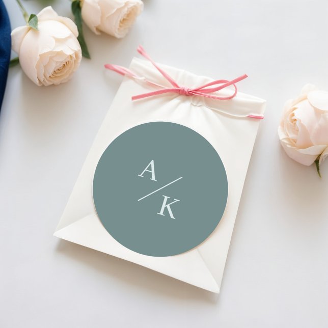 Adesivo Redondo Turquesa Floral Elegante/Teal (Criador carregado)