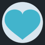 Adesivo Redondo Turquesa Heart<br><div class="desc">Este adesivo redondo tem um coração de turquesa moldado.</div>