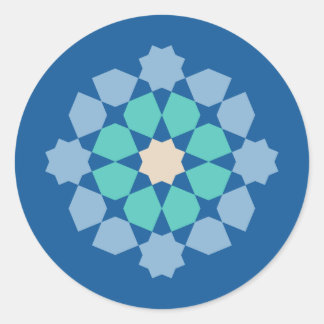 Adesivo Redondo Turquesa Medalha de Tranquilidade