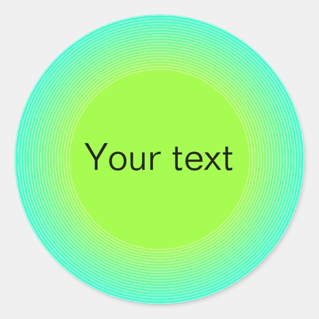 Adesivo Redondo Turquesa moderna e design verde (Frente)