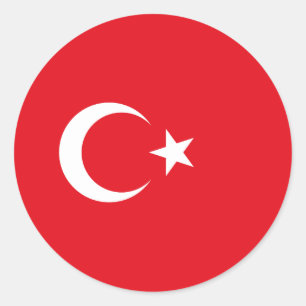 Adesivo Redondo Turquia - Bandeira Turca