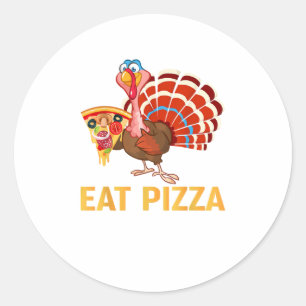 Adesivo Redondo TURQUIA COME PIZZA Camisa Adulto Vegan Crianças En