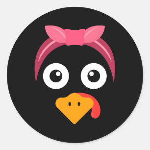 Adesivo Redondo Turquia Face K Fone Running Pilgrim Trot Obrigados