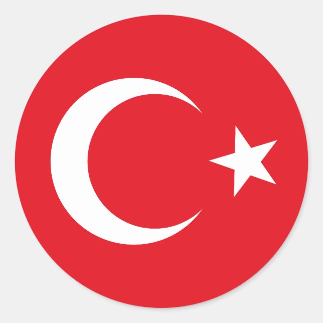 Adesivo Redondo Turquia Flag Sticker (Frente)