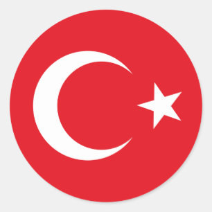 Adesivo Redondo Turquia Flag Sticker