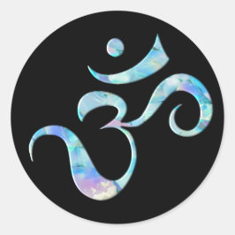 Adesivo Redondo Turquoise Marbled Om