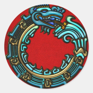 Adesivo Redondo Turquoise Quetzalcoatl